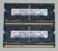 Kit Memorie Laptop DDR3 2 x 4 GB (8GB) 1333 Mhz PC3 10600s Garantie 6 luni