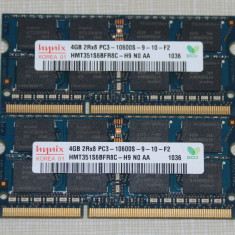 Kit Memorie Laptop DDR3 2 x 4 GB (8GB) 1333 Mhz PC3 10600s Garantie 6 luni