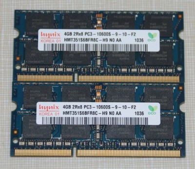 Kit Memorie Laptop DDR3 2 x 4 GB (8GB) 1333 Mhz PC3 10600s Garantie 6 luni foto