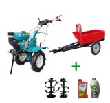 Motocultor Dakard 7CP HS1000B cu Remorca DKD LY500NEW si Uleiuri