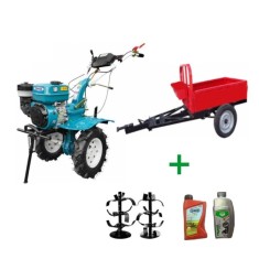 Motocultor Dakard 7CP HS1000B cu Remorca DKD LY500NEW si Uleiuri