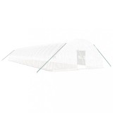 Cumpara ieftin Sera cu cadru din otel, alb, 132 m&sup2;, 22x6x2,85 m