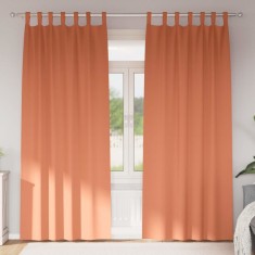 vidaXL Perdele opace cu perdele Terracota Poliester 4107636