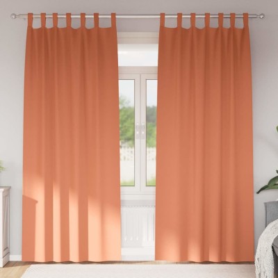 vidaXL Perdele cu perdele 2 pcs Terracota 245x140cm Poliester 4107636 foto