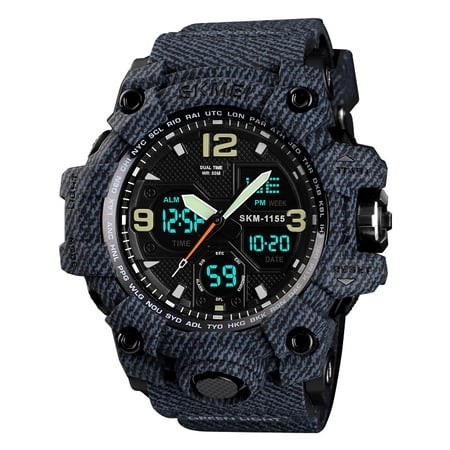 Ceas barbatesc Skmei, Militar, Shock Resistant, Digital, Sport, Army, Dual time, Cronograf