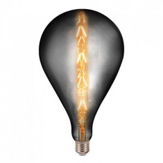 Bec LED E27 8W cu filament alb cald V-TAC G165 2200K model Smoky foto