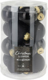 Cutie cu 16 globuri Christmas Glam, &Oslash;3.5 cm, sticla, negru