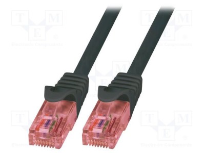Cablul Patch Cord U/UTP 6 Litrat Cu LSZH Negru 1,5m RJ45 LOGILINK 26AWG foto