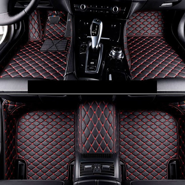 Set Covorase Auto Lux Piele Capitonaj Interior Premium Diamond Mats Bmw X6  F16 2015→ Negru + Cusatura Rosie 130818-29 | Okazii.ro