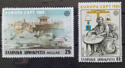 BC353, Grecia 1983, serie arhitecura, arta, europa cept foto