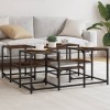 Gossi masuta de cafea, stejar fumuriu, 91x91x40 cm, lemn prelucrat