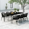 VidaXL Set de servit masa pentru grădină, 7 piese, negru 3099243