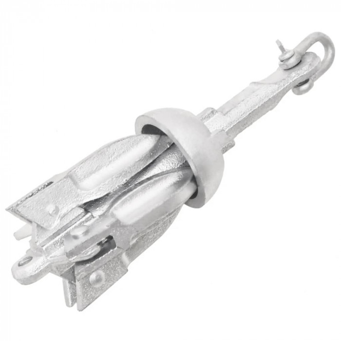 vidaXL Ancoră pliabilă argintie 0,7 kg, fontă galvanizată la cald