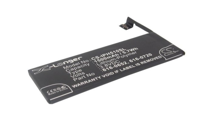 Cameron Sino 1500mAh Apple iPhone 5s,A1234,A1528,A1457,A1533,ME342LL/A,ME341LL/A,ME345LL/A,ME344LL/A,ME347LL/A Baterie