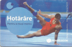 Romania, gimnastica, cartela telefonica Romtelecom, 2010 foto