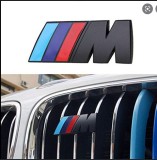 set logo M Power fata spate metal auto grila pt BMW negru sau argintiu