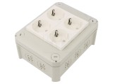 Cutie de conexiuni OBO BETTERMANN T 100, IP30, 4 socluri, Polipropilena PP, Gri deschis