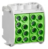Clema de derivatie Cu-Al 35mmp 4 intrari - 4 iesiri galben verde Schrack IKA26232