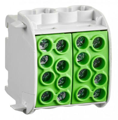Clema de derivatie Cu-Al 35mmp 4 intrari - 4 iesiri galben verde Schrack IKA26232 foto