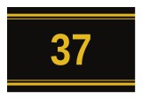 Sticker autoadeziv nr. 37 - Signetten SAFE auriu pe fundal negru