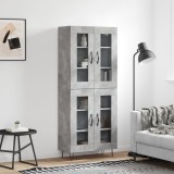 vidaXL Dulap &icirc;nalt, gri beton, 69,5x34x180, lemn compozit