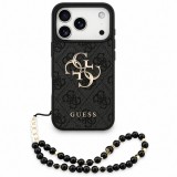 Husa pentru Apple iPhone 18 Pro / 17 Pro, Guess, 4G Classic Logo with Strap, Neagra