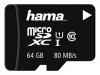 Card memorie Hama microSDHC 64GB UHS clasa 10 + adaptor SD, 64 GB