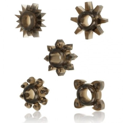OHMAMA - SET OF 5 SILICONE TESTICLE AND PENIS RINGS foto