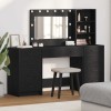Masă de Machiaj 3 pcs Negru 40 x 41 x 135 cm Lemn compozit