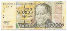 Venezuela 20.000 Bolivares 16.08.2001 - A52904631, B11, P-86a foto