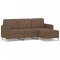Canapea cu 3 locuri cu taburet, maro, 180 cm, material textil