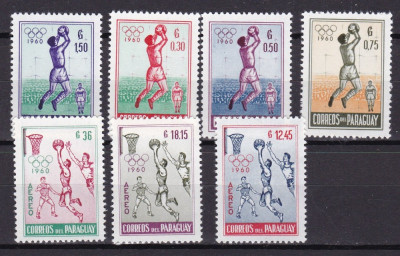 Paraguay 1960 sport olimpiada MI 834-840 MNH w59 foto