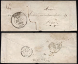 France 1856 Postal History Rare Stampless cover Lille to Paris D.773