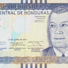 Bancnota Honduras 50 Lempiras 2014 - P101b UNC
