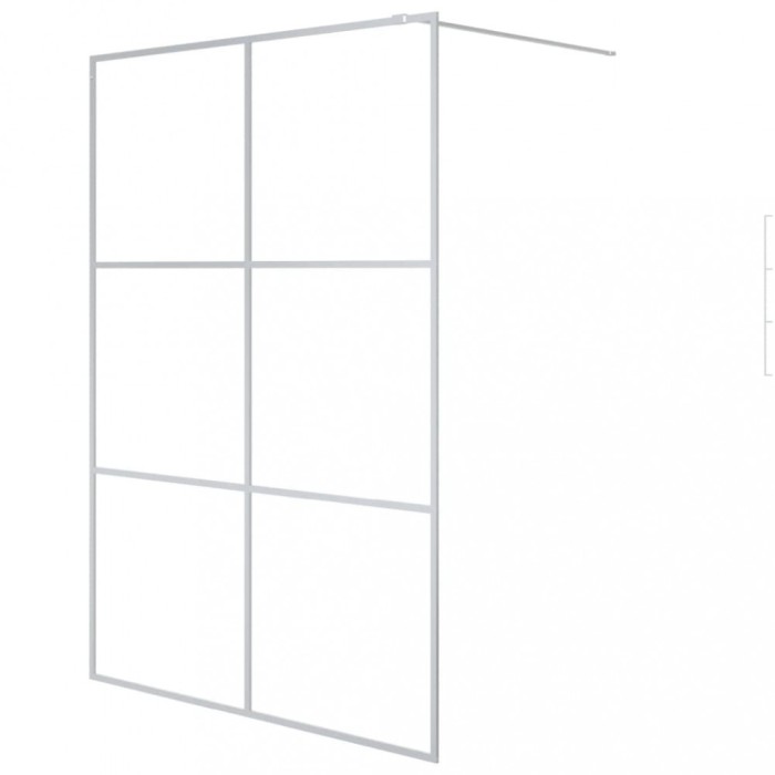 Paravan dus walk-in argintiu 140x195 cm sticla ESG transparenta