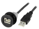 Soclu USB &Oslash;22mm IP20 neagră 1m
