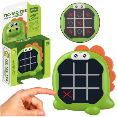 Joc electronic 3 in 1 Tic Tac Toe dinozaur, verde, Lean 21371 foto