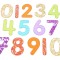 Set 14 numere translucide glitter pentru tablete si mese luminoase