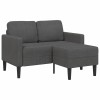 VidaXL Canapea cu 2 locuri și șezlong &icirc;n formă de L, gri &icirc;nchis, 125 cm, in 4107077
