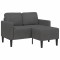 vidaXL Canapea cu 2 locuri și șezlong &icirc;n formă de L, gri &icirc;nchis, 125 cm, in 4107077