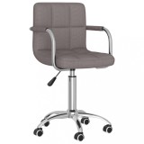 VidaXL Scaun de bucătărie pivotant, gri taupe, material textil