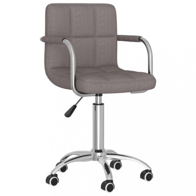 vidaXL Scaun de bucătărie pivotant, gri taupe, material textil foto