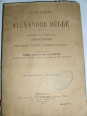 carte veche si rara drept 1901 alexandru Degre foto