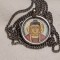MEDALION argint BUDHA SHAKYAMUNI THANGKA amuleta TIBETANA HINDUSA pe Lant argint