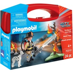 Playmobil - Set Portabil Pompier Si Catel