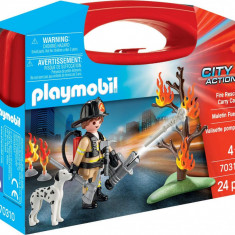 Playmobil - Set Portabil Pompier Si Catel