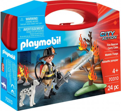 Playmobil - Set Portabil Pompier Si Catel foto