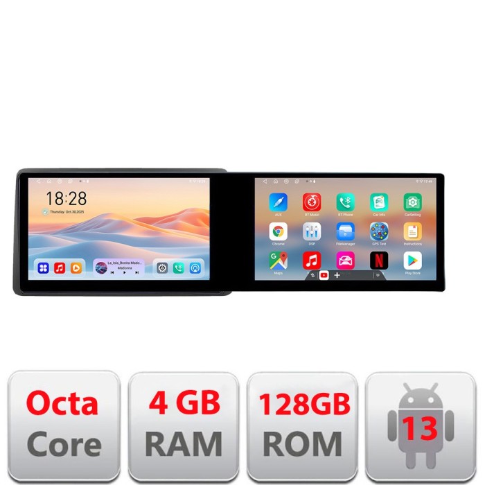 Navigatie DODGE RAM 2019- Edotec 2 ecrane 8 core 4+128 21.6 inch Incell android Wifi 5Ghz gps internet CarStore Technology