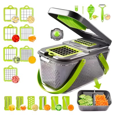 Razatoare Multifunctionala Germag 22 in 1, cu Accesorii Interschimbabile, Recipient Colector foto