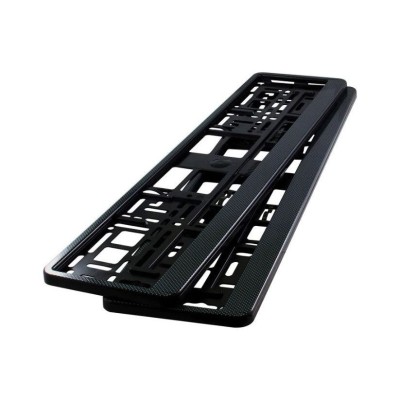 Set 2 bucati suport numar inmatriculare auto HP culoare rama carbon 8x surub foto